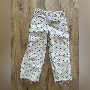 Topshop White Polka Dot Jeans